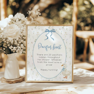 Dumma gåsens blomsterlika nappjakt Pojke Babyfiran Poster