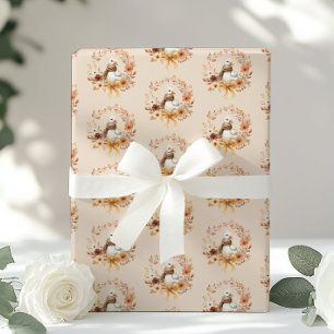 Dumma gåsens höstkrans Baby shower Presentpapper