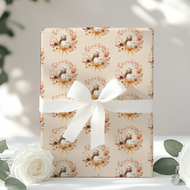 Dumma gåsens höstkrans Baby shower Presentpapper (Skapare uppladdad)