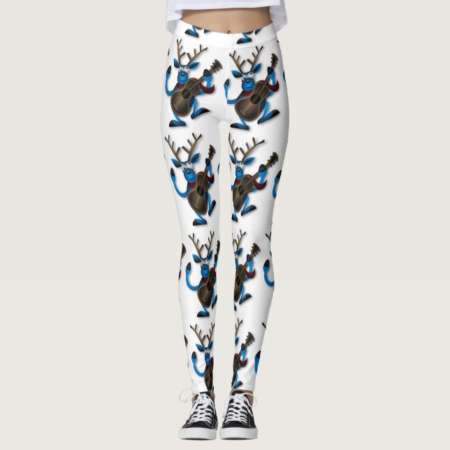 Dumma julrenar med gitarr Leggings (Framsida)