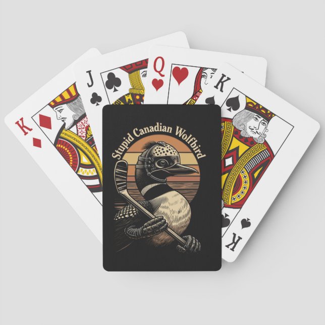 Dumma kanadensiska vargfågel casinokort (Baksidan)