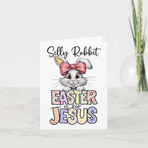Dumma Kanin Påsken Är För Jesus Religiös Kristi Kort
