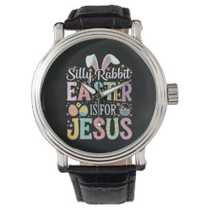 Dumma kanin påsken är för Jesus söt kanin Armbandsur