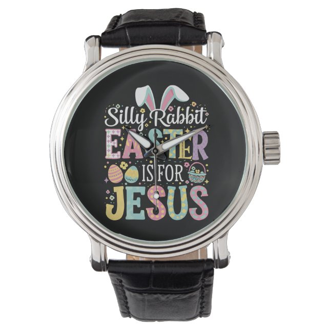 Dumma kanin påsken är för Jesus söt kanin Armbandsur (Framsida)