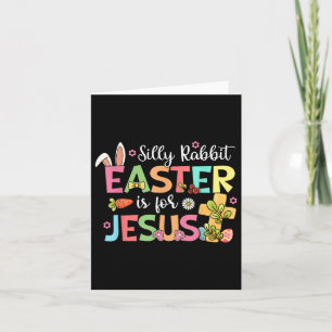 Dumma Kanin Påsken Är För Jesus Söt Kanin Kristus Kort