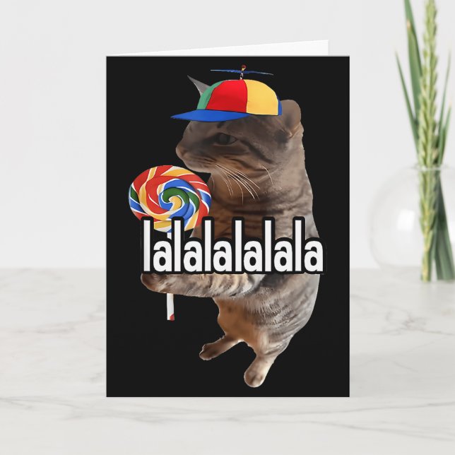 Dumma Katt Med Sockerbit Meme  Kort (Framsida)