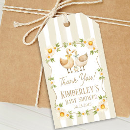 Dumma lilla gås Gul Tusenskönas Babyshower Presentetikett