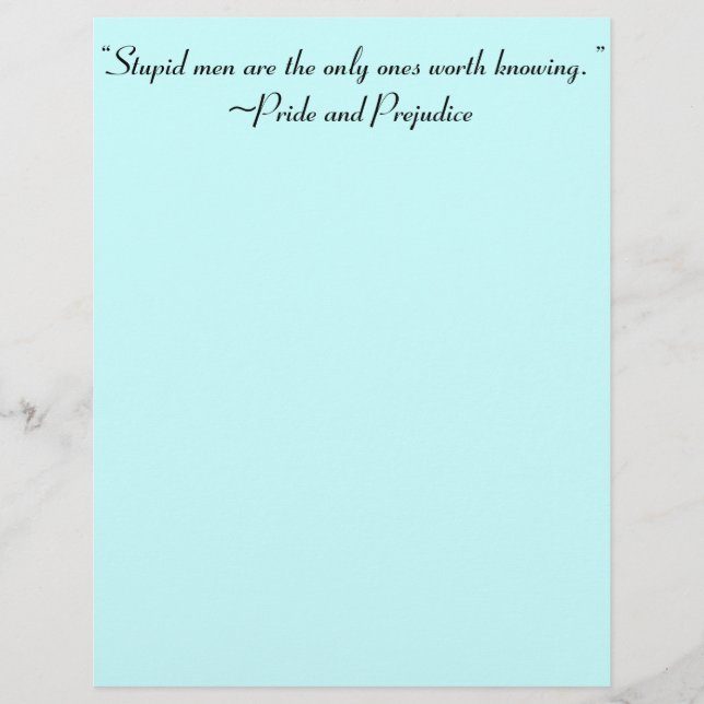 Dumma män värda att känna Jane Austen-citat (Framsida)