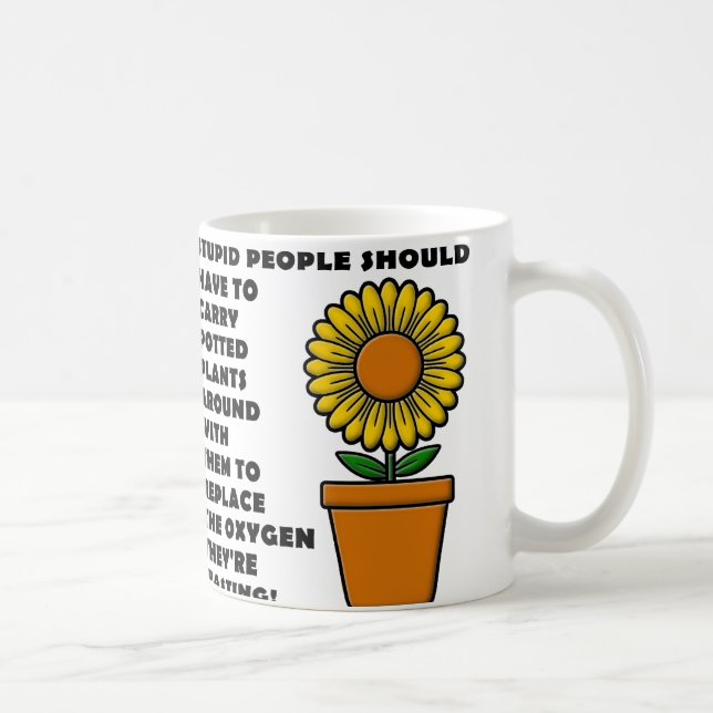 Dumma Människor Planterar Rolig Kaffemug Kaffemugg (Höger)