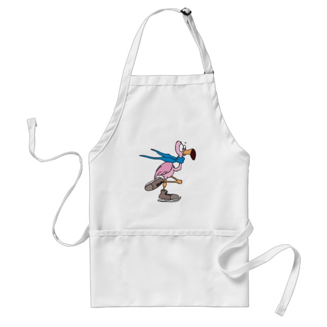 dumma rosa flamingo konståkning förkläde (Framsidan)