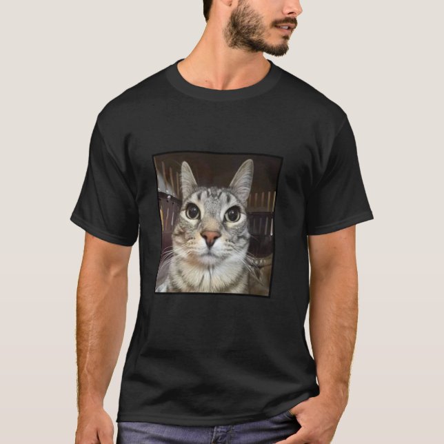 Dumma stirrande katt meme t shirt (Framsida)