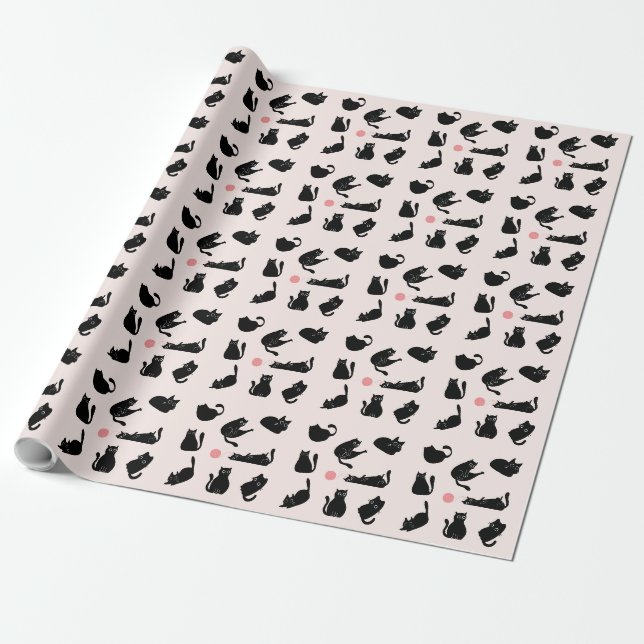 Dumma svarta katter presentpapper (Utrullad)