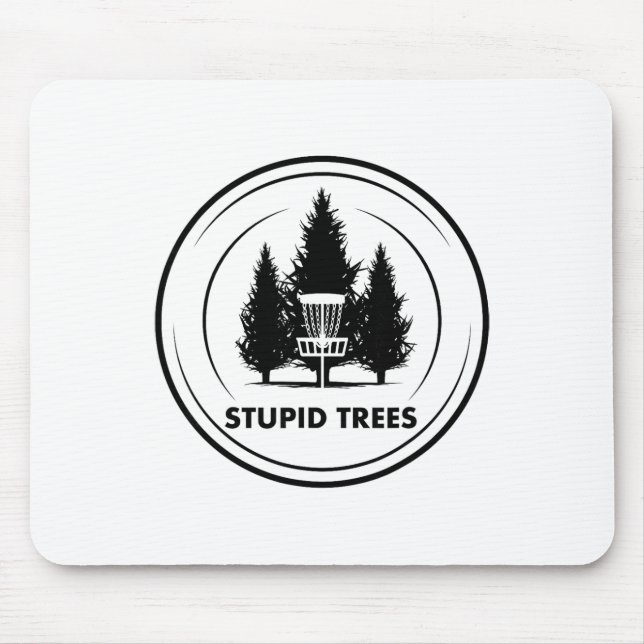 Dumma Träd Disc Golf Frisbee Golf Roligt Humor Gra Musmatta (Framsidan)
