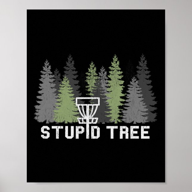 Dumma Träd Roliga Disc Golf Frolf  Poster (Framsidan)