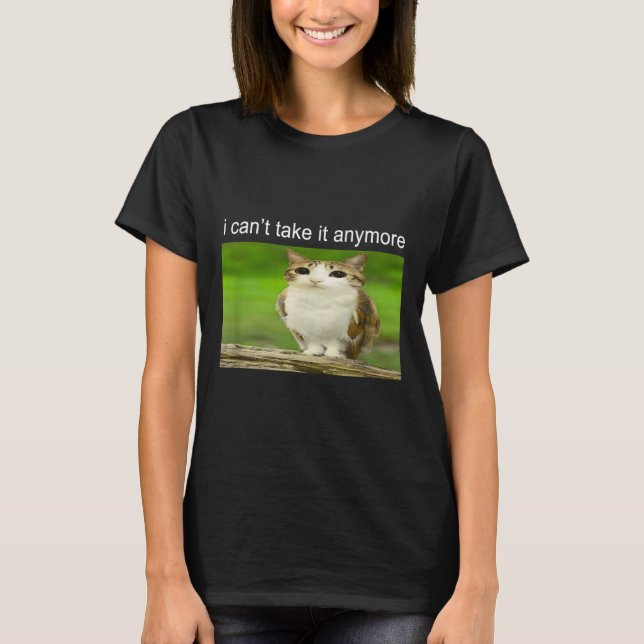 Dumma ugglemem med katt, jag klarar inte mer  t shirt (Framsida)