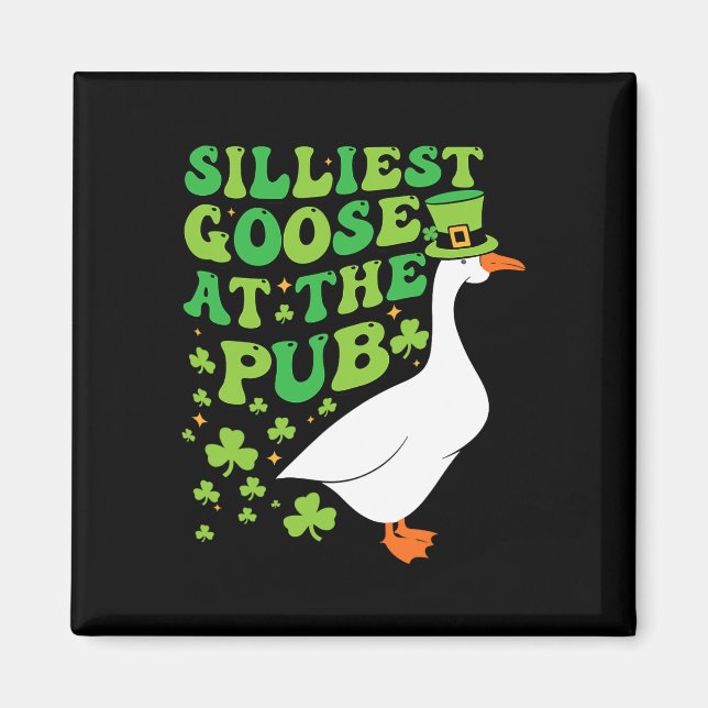 Dummaste gås på puben Rolig Shamrock St Patric Magnet (Framsidan)