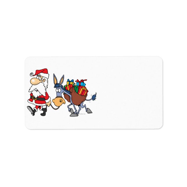 dumme tomte och juldonkey adressetikett (Framsidan)