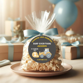 "DUMP EVERYTHING! Construction Birthday 2 Runt Klistermärke