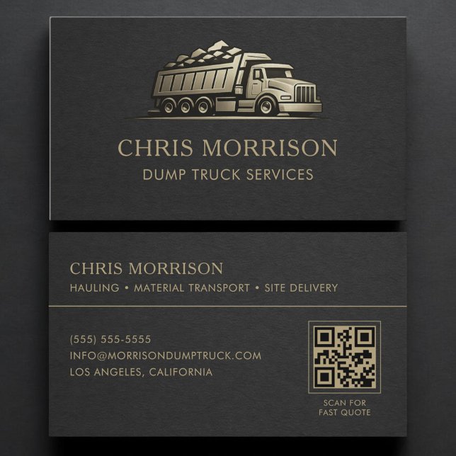 Dump Truck Service QR-kod Professionell Visitkort (Skapare uppladdad)