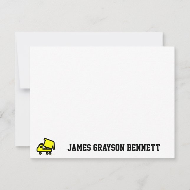 Dump Truck Tacksamhetskort Anteckningskort (Framsida)
