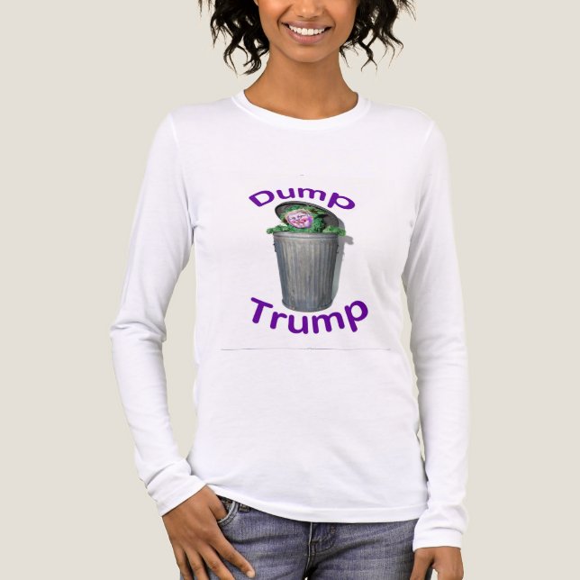 Dump Trump long sleeve t T Shirt (Framsida)