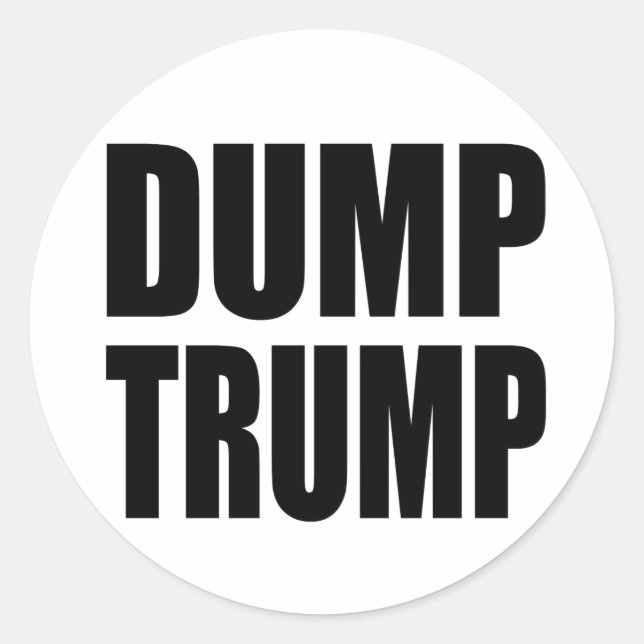 "DUMP TRUMP" RUNT KLISTERMÄRKE (Framsida)