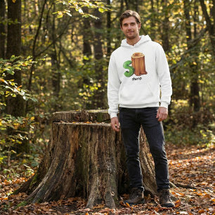Dumpa Alphabet Brev Roligt S Träd Stump Art Hoodie