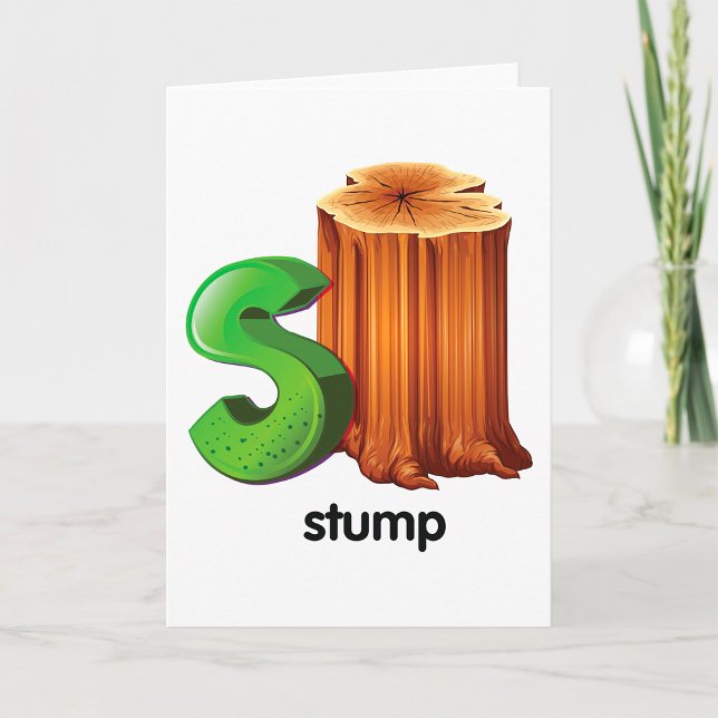 Dumpa Alphabet Brev Roligt S Träd Stump Art Kort (Skapare uppladdad)