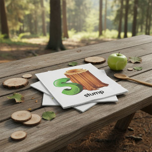Dumpa Alphabet Brev Roligt S Träd Stump Art Pappersservett