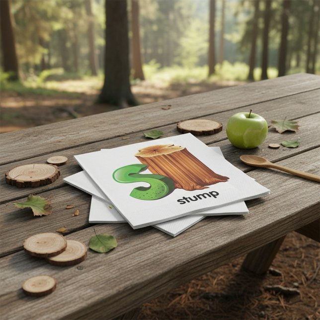Dumpa Alphabet Brev Roligt S Träd Stump Art Pappersservett (Skapare uppladdad)