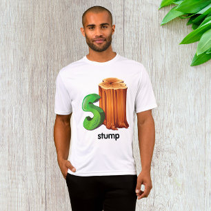 Dumpa Alphabet Brev Roligt S Träd Stump Art T Shirt