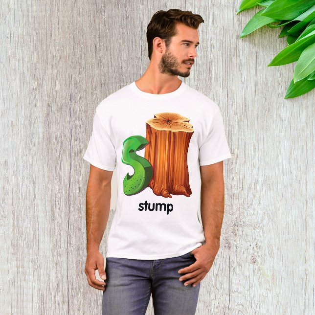 Dumpa Alphabet Brev Roligt S Träd Stump Art T Shirt (Skapare uppladdad)