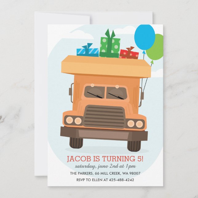 Dumpa Bump Barn födelsedagsfest inbjudan (Framsida)