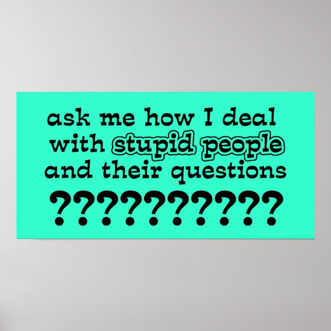 Dumpa frågor Poster Humor (Framsidan)