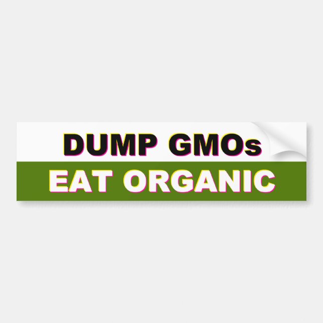 Dumpa GMOs - Äta den organiska bildekalet Bildekal (Framsidan)