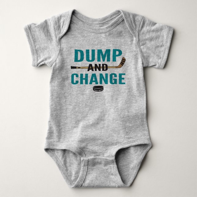 Dumpa och byt Hockey Baby Bodydress Teal Sticks T Shirt (Framsida)