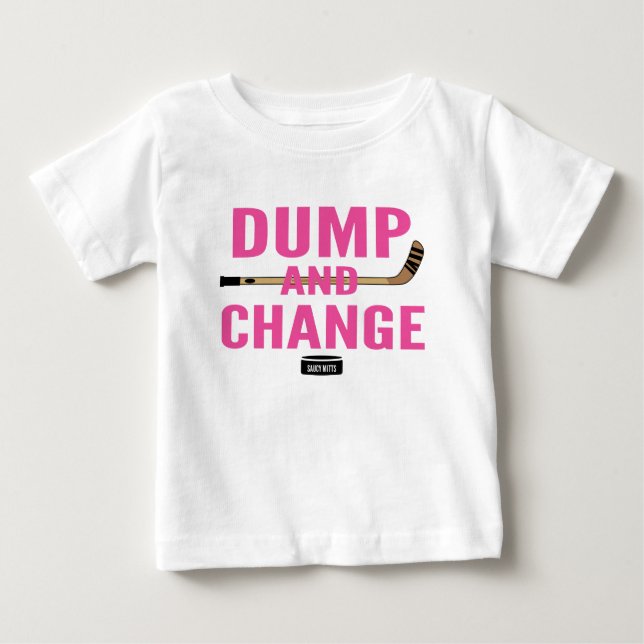 Dumpa och byt Hockey Flicka Rosa T Shirt (Framsida)