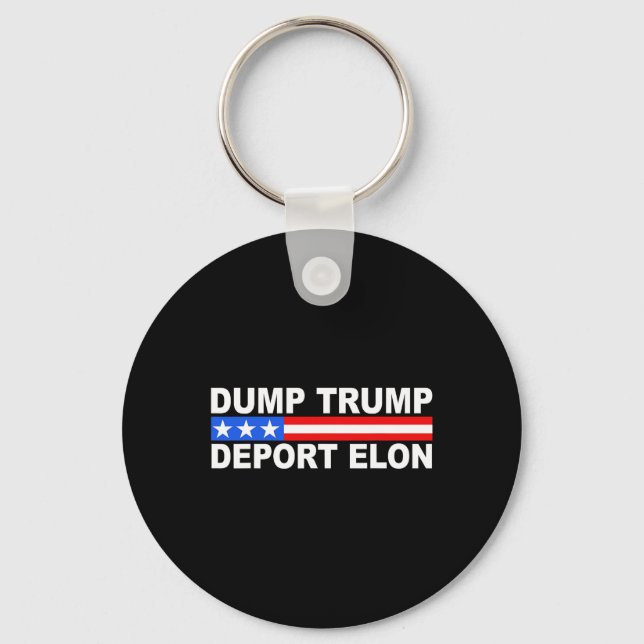 Dumpa Trump Deport Elon 50501 Nyckelring (Framsida)