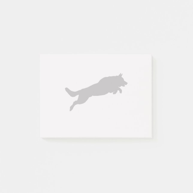 Dumpa Tyska shepherd Silhouette Kärlek Hundar Post-it Block (Framsida)