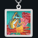 Dumpad fjäril I Silverpläterat Halsband<br><div class="desc">Smör och Insekter</div>
