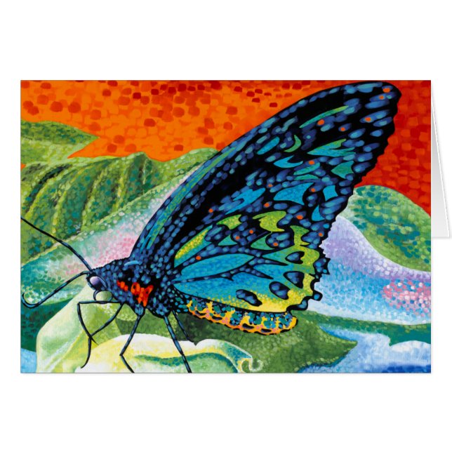 Dumpad fjäril II Hälsningskort (Framsidan Horizontal)