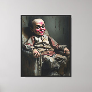 Dumpan Evil Ventriloquist Dummy - Mörk Oljemålning Canvastryck