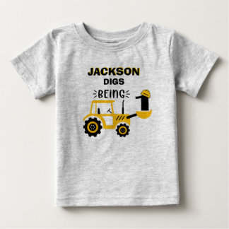 Dumper Lastbil Bygg Pojkar Första Födelsedag T Shirt
