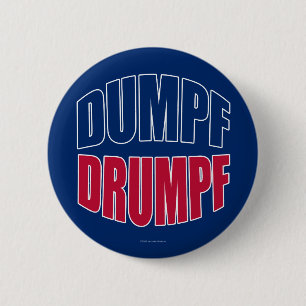 DUMPF DRUMPF (blått & rött på blått) Knapp
