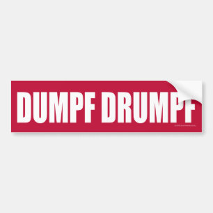 DUMPF DRUMPF (vit på rött) Bildekal