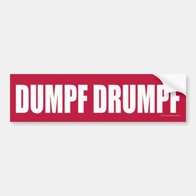 DUMPF DRUMPF (vit på rött) Bildekal (Framsidan)