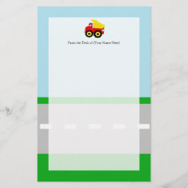 Dumplastbil för barntillverkning brevpapper