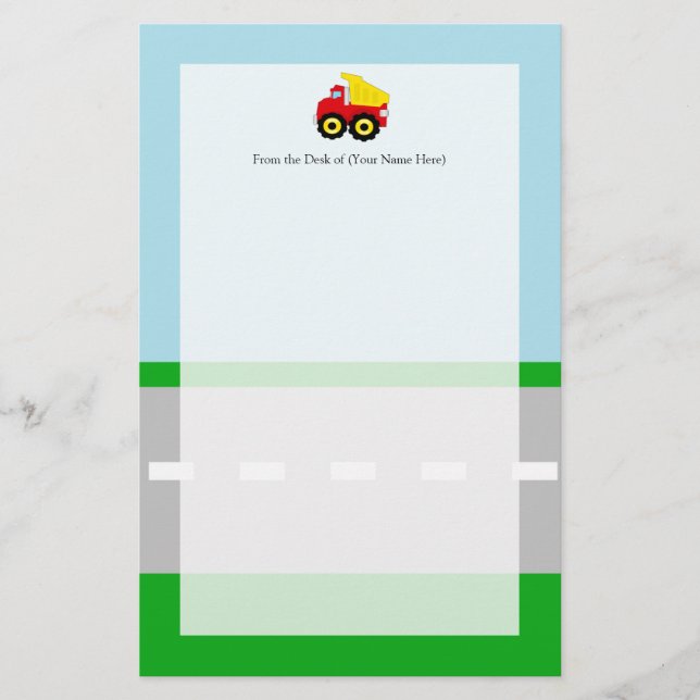 Dumplastbil för barntillverkning brevpapper (Framsida)