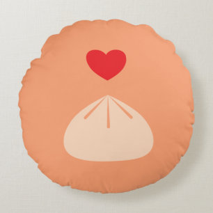 Dumpling av Kärlek Cantaloupe Round Pillow Rund Kudde