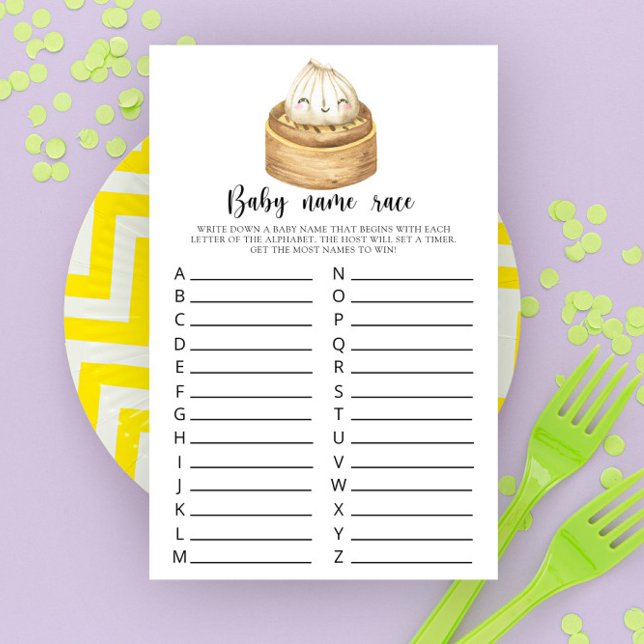 Dumpling baby shower Bebisnamn race spel (Skapare uppladdad)